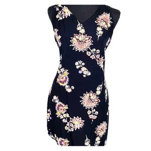 Black floral casual dress